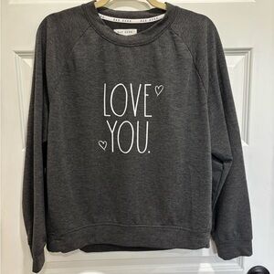 Rae Dunn Charcoal 'Love You' Sweater